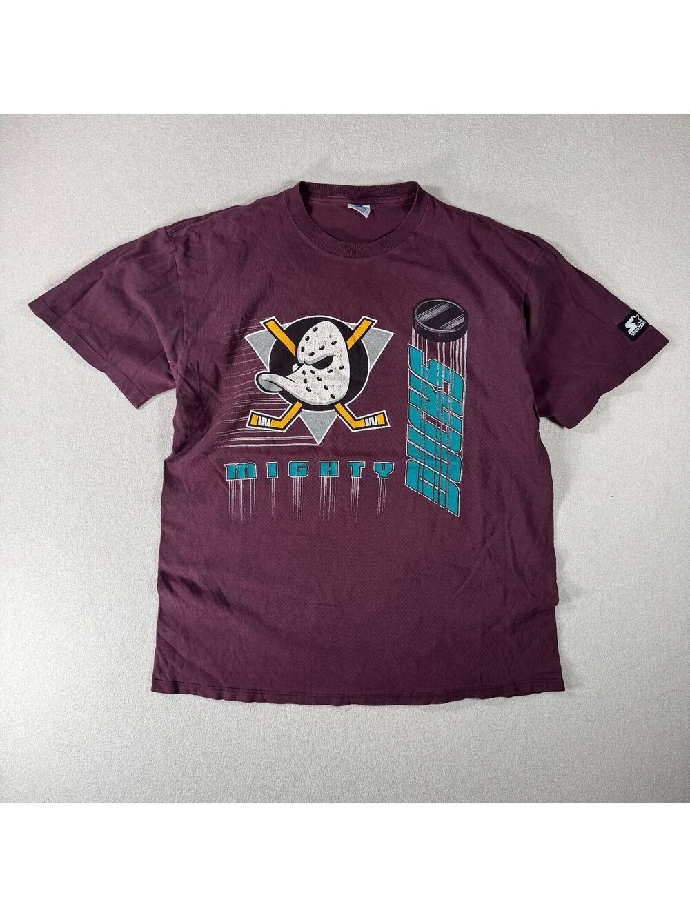 Vintage 90s Starter Mighty Ducks NHL T-Shirt Large USA Made